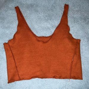 Burnt orange crop tank